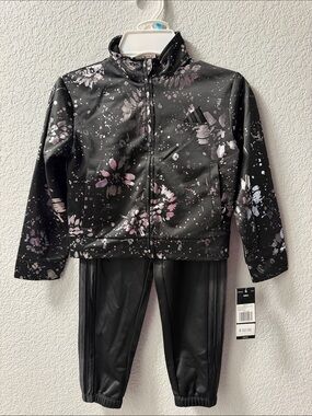 adidas Black Floral-Print Bomber Jacket